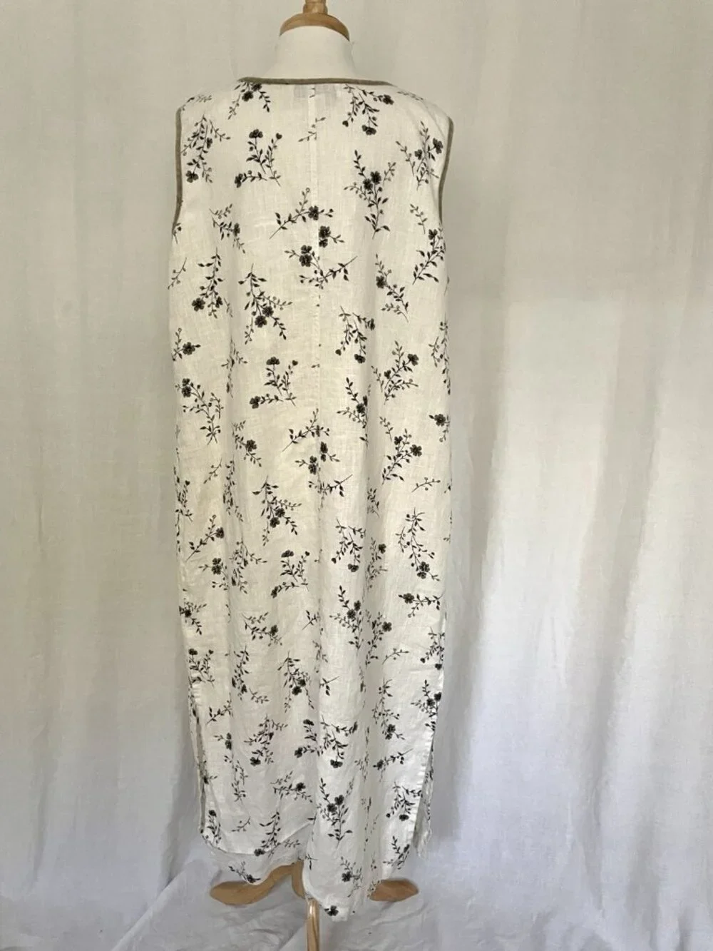 Jessica Howard 100% Linen Floral Sleeveless Maxi Dress Cottagecore Farm size 2X